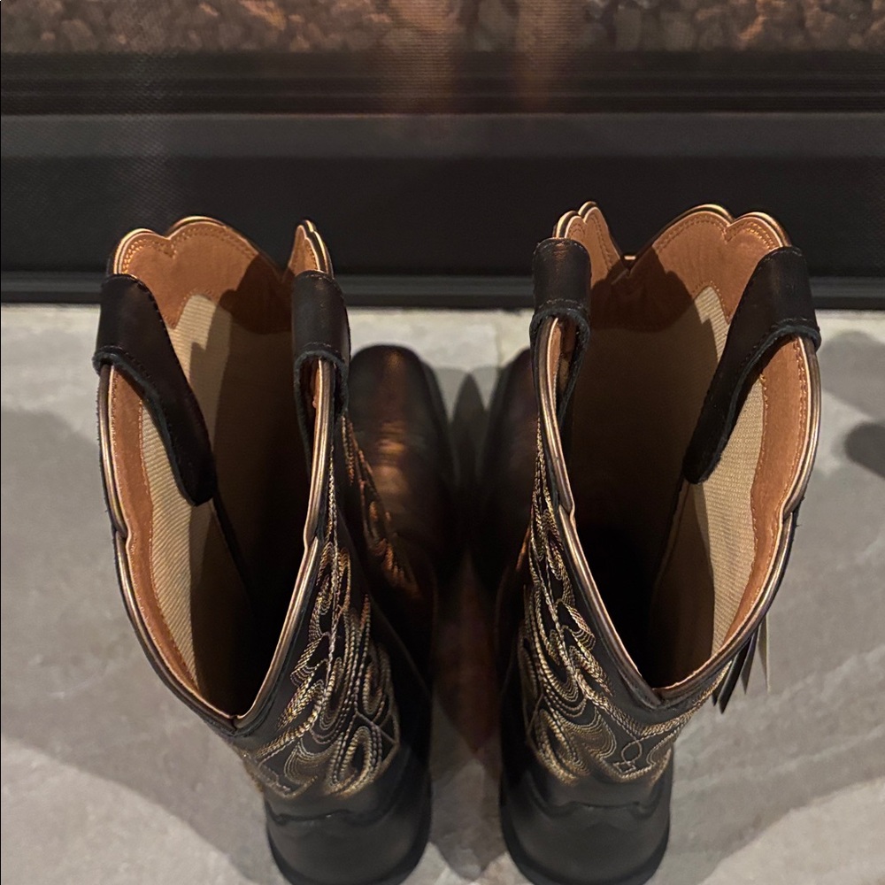 Ariat Round Up Square Toe Limousine Black 4LR technology,Duratread sole,stitch - Picture 5 of 14